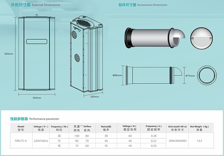 壁挂式新风系统参数